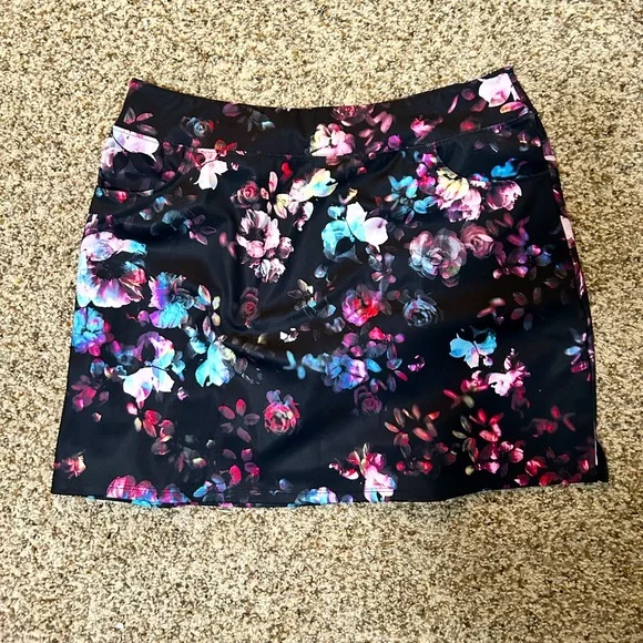 Rad Ryandrew Floral Spandex Skirt with Hidden Shorts - Picture 1 of 5